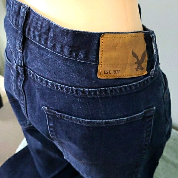 American Eagle Dark Wash Slim & Straight Jeans 34 - Picture 4 of 16